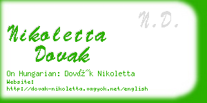 nikoletta dovak business card
